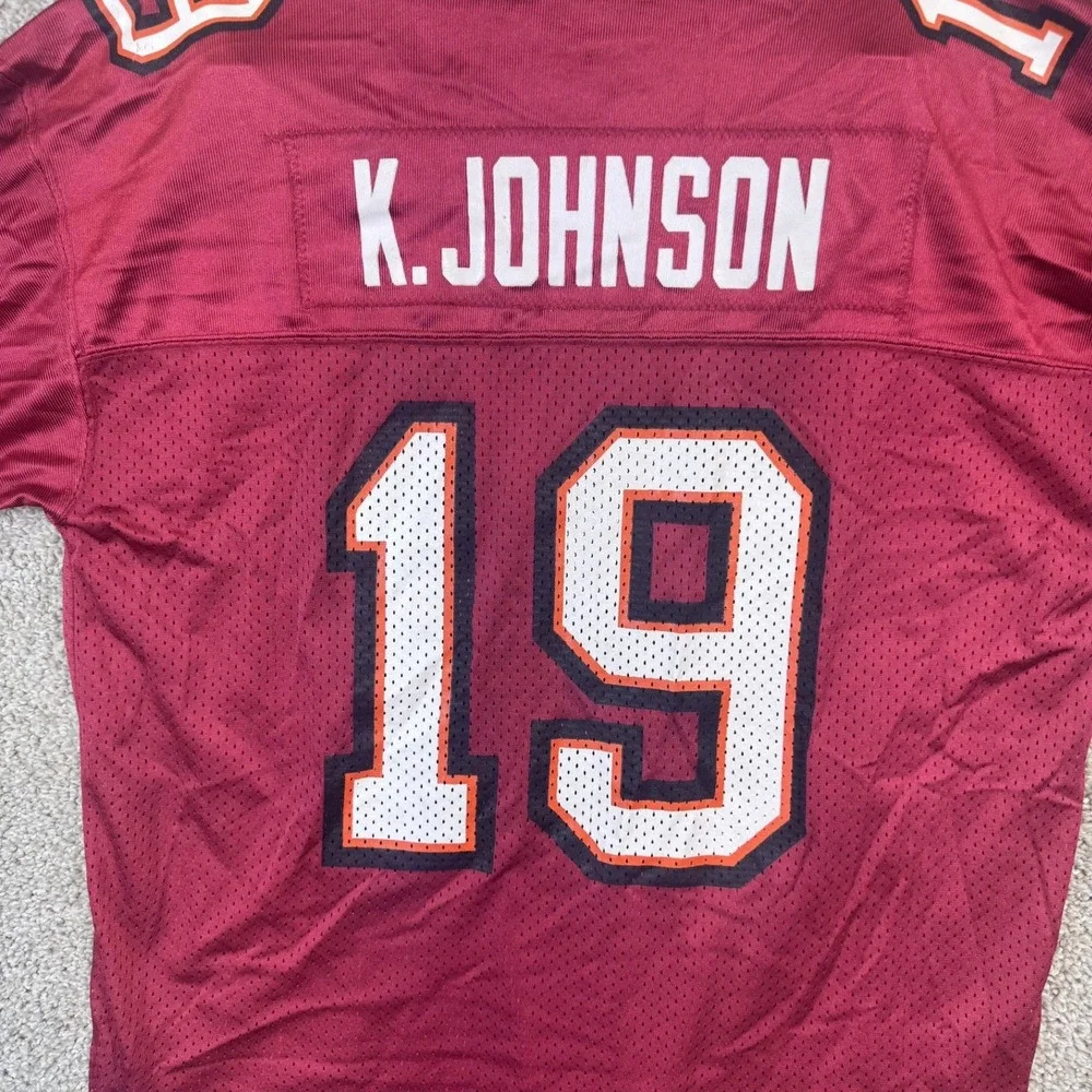 VTG Nike Tampa Bay Buccaneers K Johnson 19 NFL Football Jersey Men's Large‎
